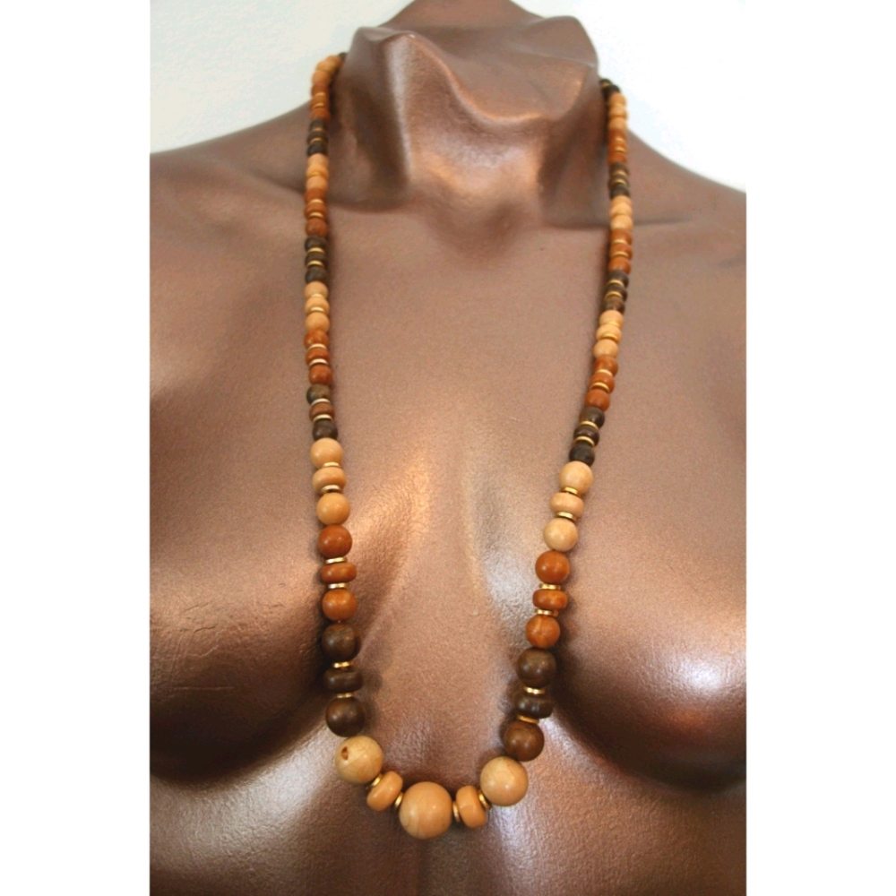 Faux Wood Necklace